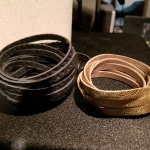 Flourish leather co set of two wrap bracelets